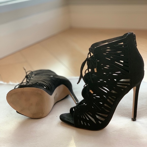 Lace up peep toe sandal - Picture 2 of 2